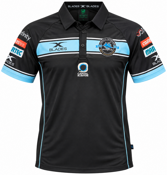Cronulla Sharks NRL Male Media Polo Shirt Size XL