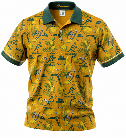 Australian Wallabies Rugby Union Mens Hawaiian Shirt