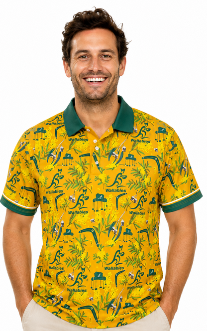 Australian Wallabies Rugby Union Mens Hawaiian Shirt