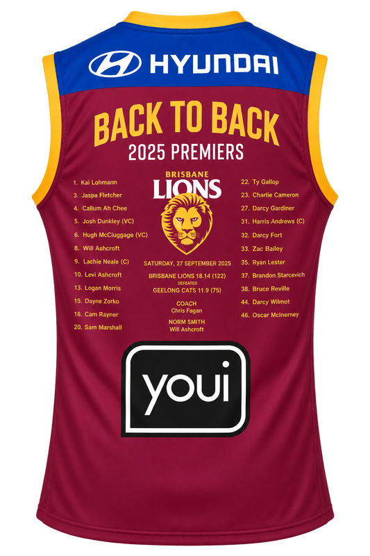 Brisbane Lions 2025 AFL Mens Premiers Guernsey