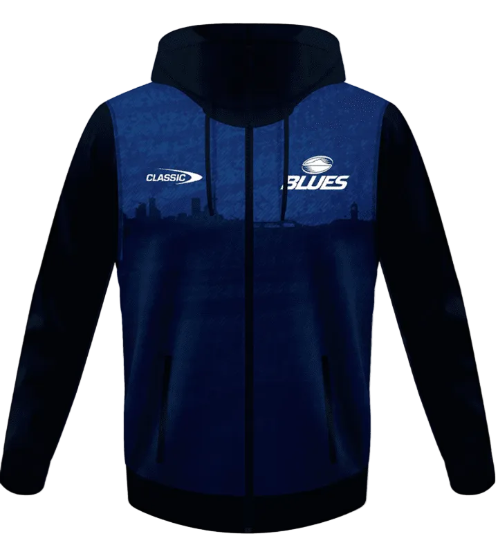 Auckland Blues Rugby Union Mens Full Zip Hoodie