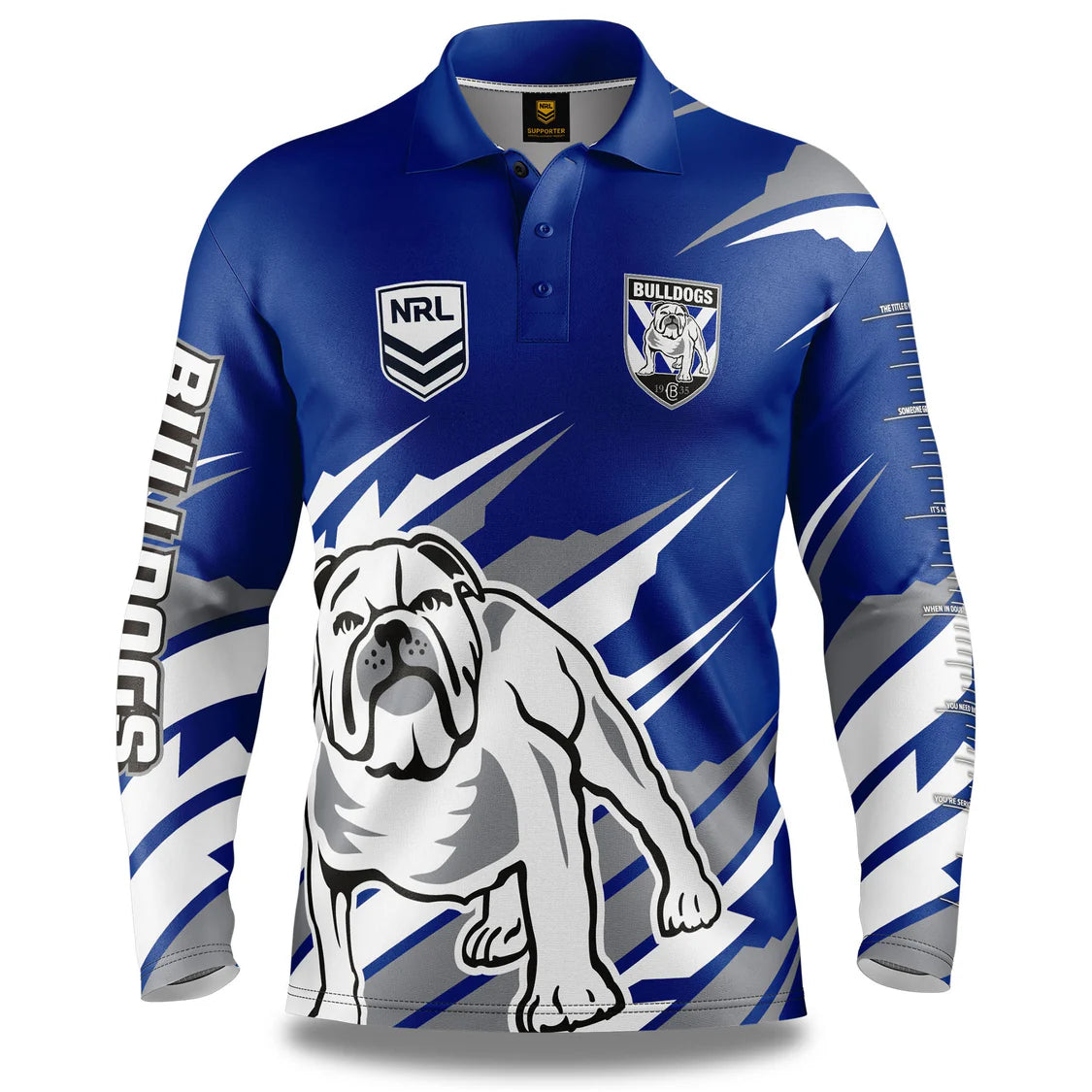 Canterbury Bulldogs NRL Mens Ignition Fishing Shirt
