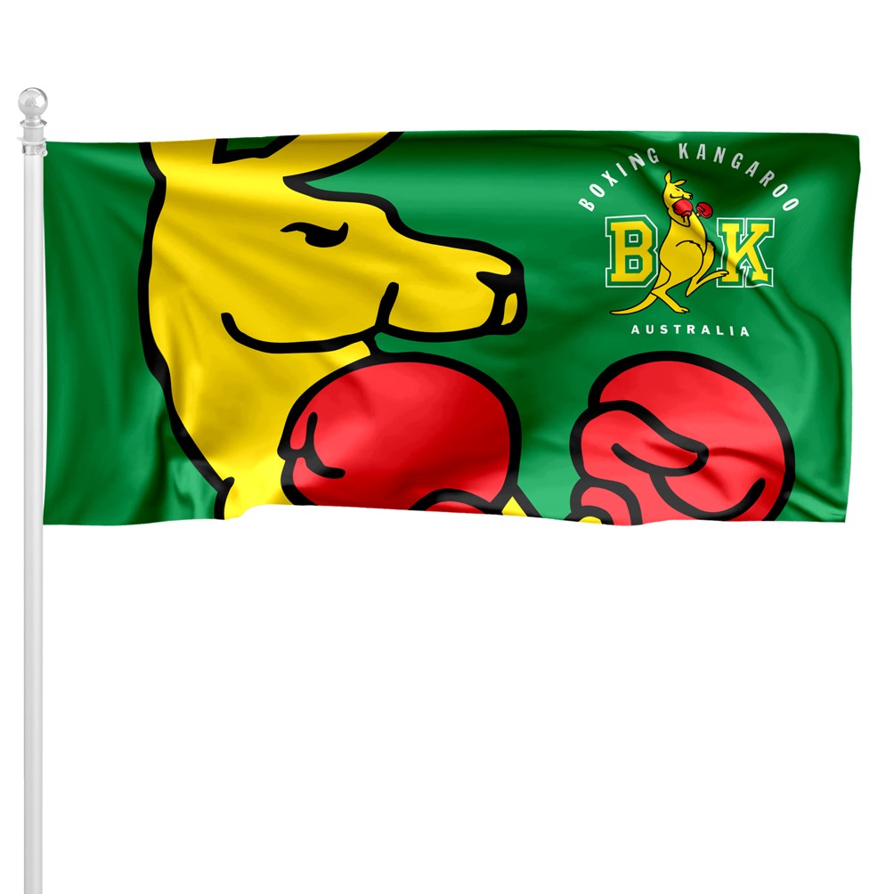 Australian Boxing Kangaroo Pole Flag 90 cm x 180 cm