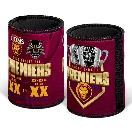 Brisbane Lions 2025 AFL Premiers Score Can Cooler *PRESALE*