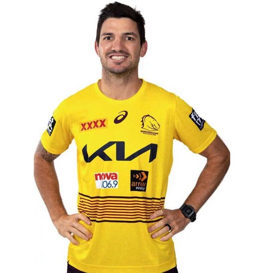Brisbane Broncos 2022 NRL Mens Gold Training Shirt