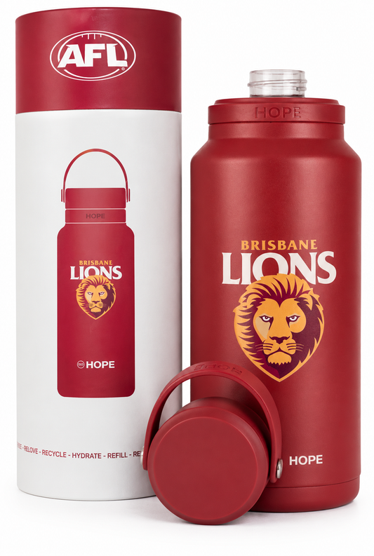 Brisbane Lions 2026 AFL Maroon Insulated 1 Litre Stainless Steel Drink Bottle