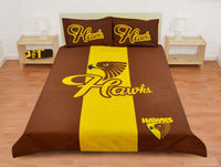 Hawthorn Hawks AFL Double Quilt Cover Set