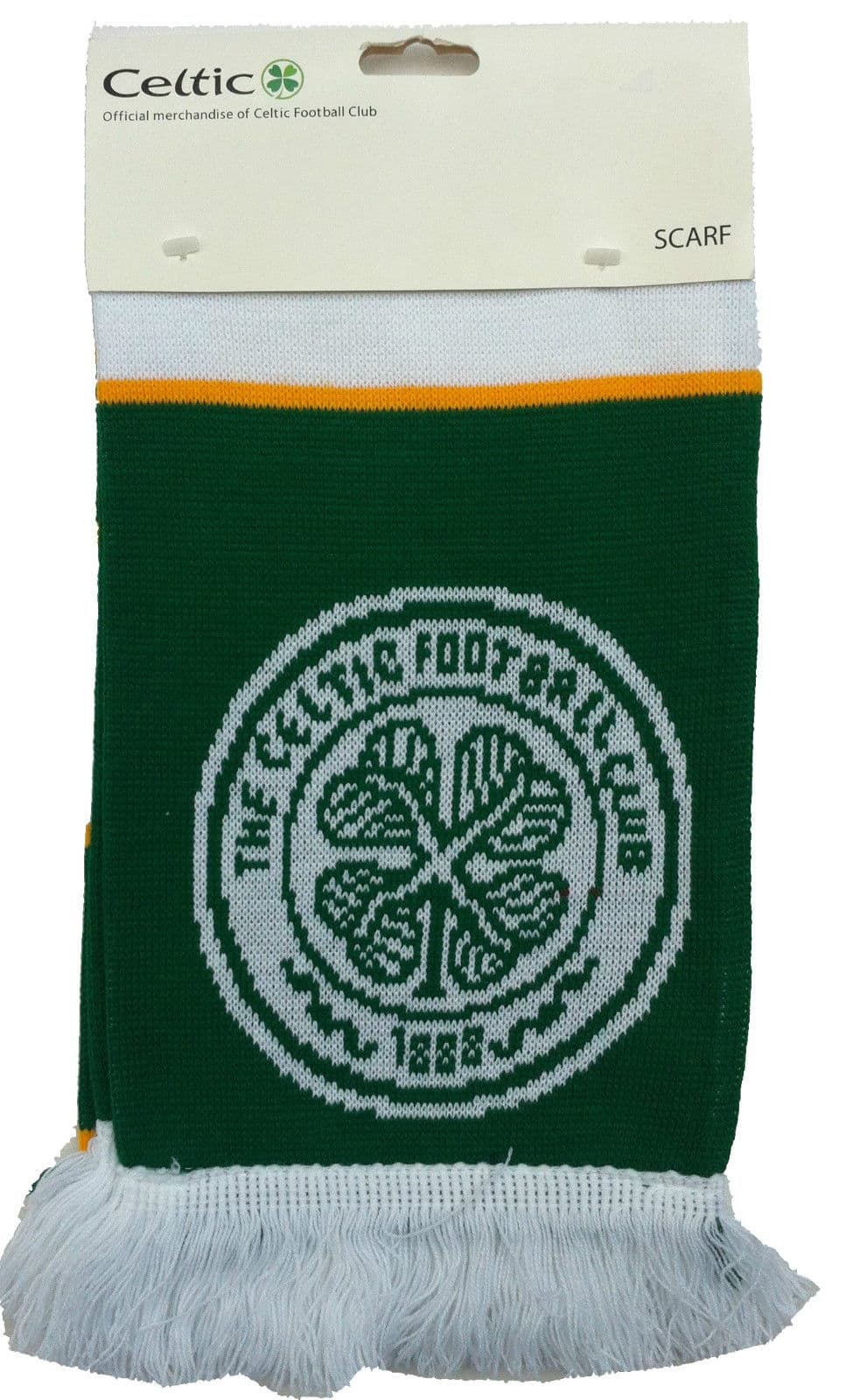 Celtic FC Green & White Jacquard Bar Scarf