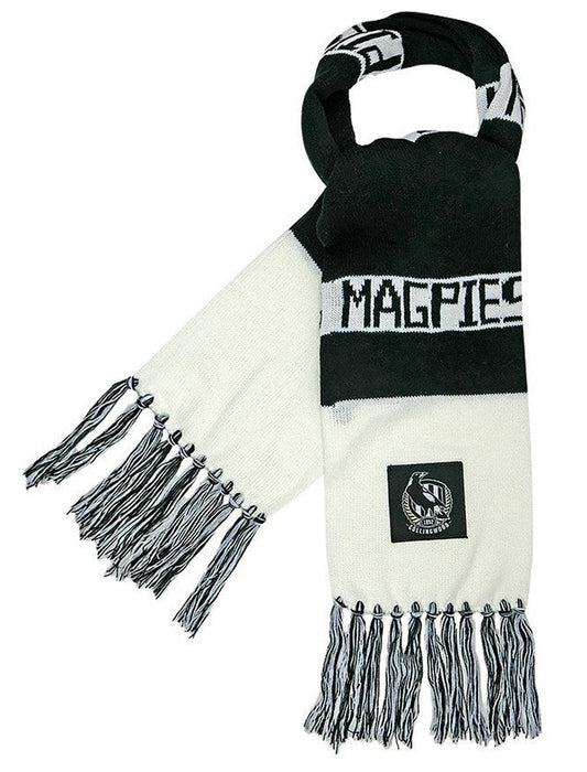 Collingwood Magpies 2026 AFL Mens Traditional Bar Scarf