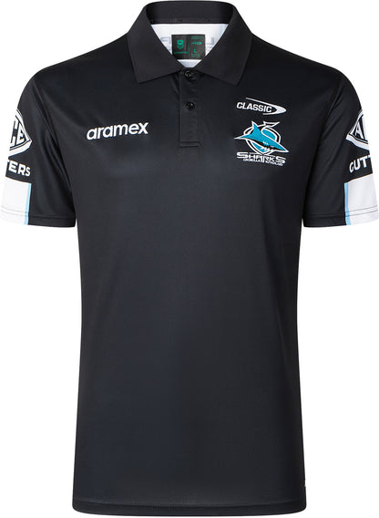 Cronulla Sharks 2026 NRL Ladies Black Media Polo Shirt