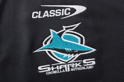 Cronulla Sharks 2026 NRL Ladies Black Media Polo Shirt