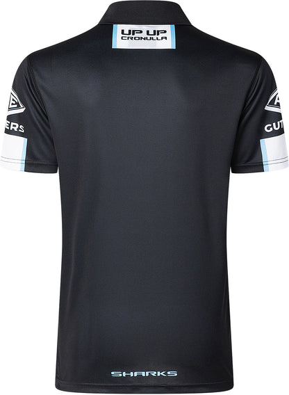 Cronulla Sharks 2026 NRL Mens Black Media Polo Shirt