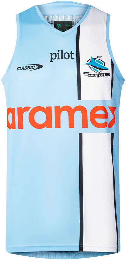 Cronulla Sharks 2026 NRL Mens Sky Blue Training Singlet