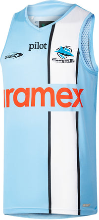 Cronulla Sharks 2026 NRL Mens Sky Blue Training Singlet
