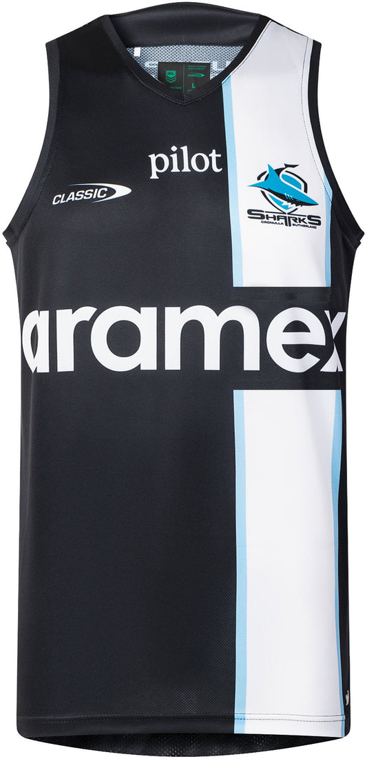 Cronulla Sharks 2026 NRL Mens Black Training Singlet