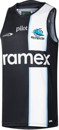 Cronulla Sharks 2026 NRL Mens Black Training Singlet