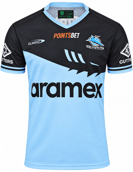 Cronulla Sharks NRL Mens Warm Up Shirt XL-5XL