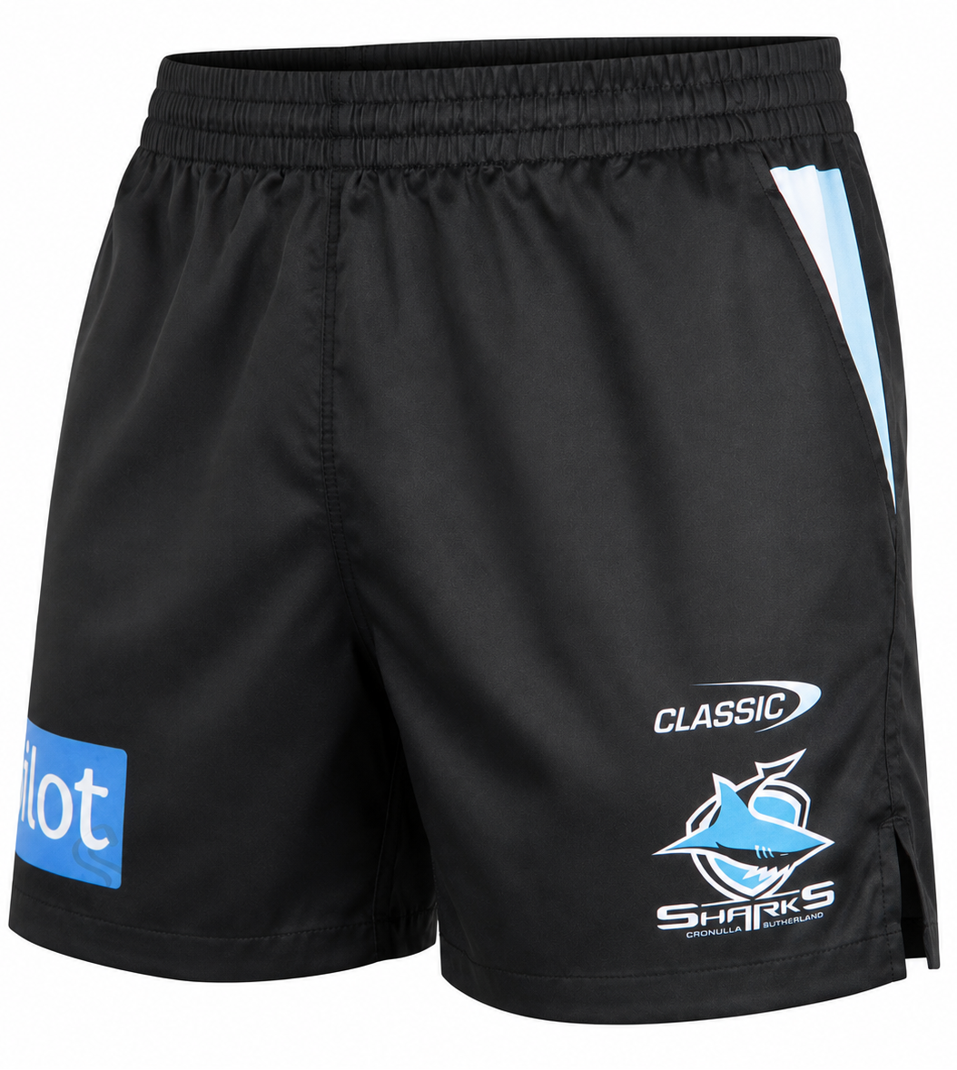 Cronulla Sharks NRL Mens Zip Training Shorts
