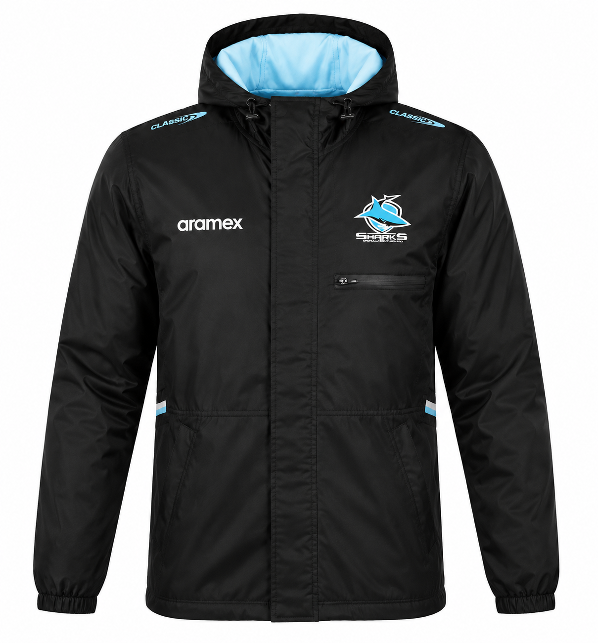 Cronulla Sharks NRL Mens Wet Weather Jacket - INNER FLEECE !!!