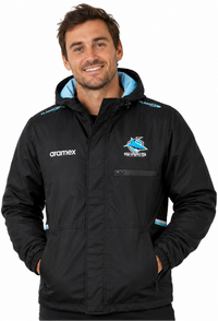 Cronulla Sharks NRL Mens Wet Weather Jacket - INNER FLEECE !!!