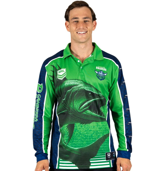 Canberra Raiders 2025 NRL Mens Barracuda Fishing Shirt