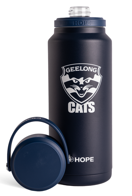 Geelong Cats 2026 AFL  Blue 1 Litre Insulated Stainless Steel Drink Bottle