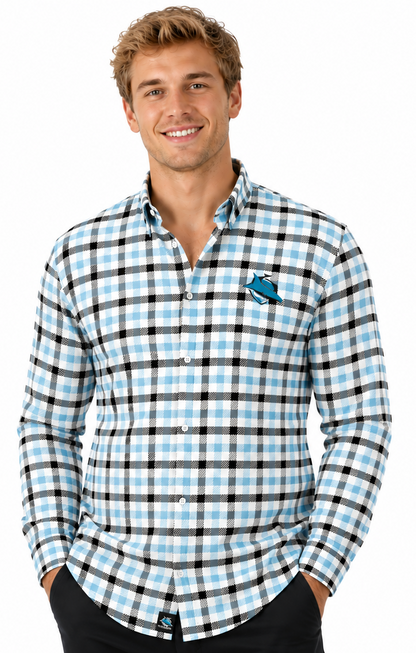 Cronulla Sharks NRL Mens Dawson Business Shirt