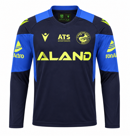 Parramatta Eels NRL Kids Long Sleeve Navy Training Shirt