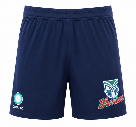New Zealand Warriors 2026 NRL Mens Navy Gym Training Shorts