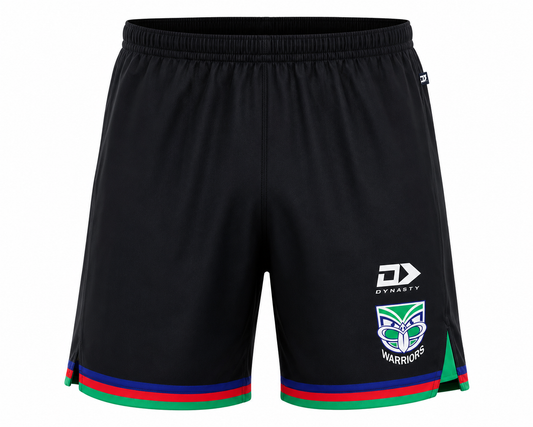 New Zealand Warriors 2026 NRL Mens Black Gym Training Shorts