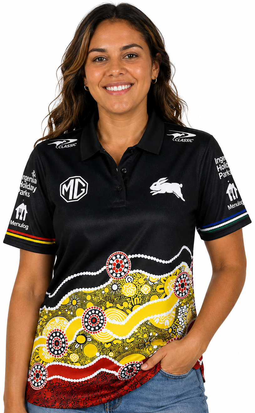 South Sydney Rabbitohs NRL Ladies Indigenous Polo Shirt