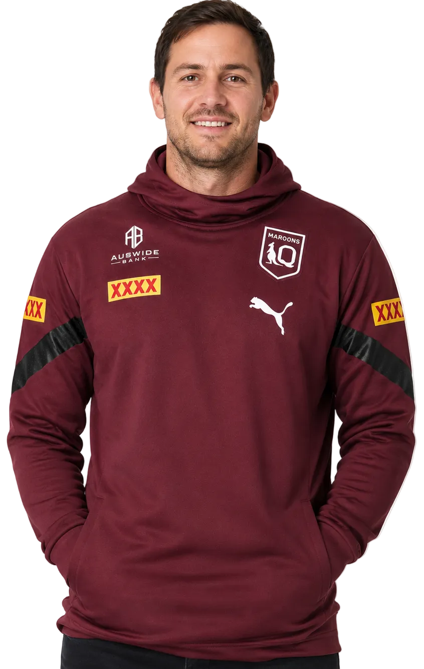 QLD Maroons State Of Origin Mens Maroon Team Hoody