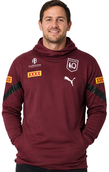 QLD Maroons State Of Origin Mens Maroon Team Hoody