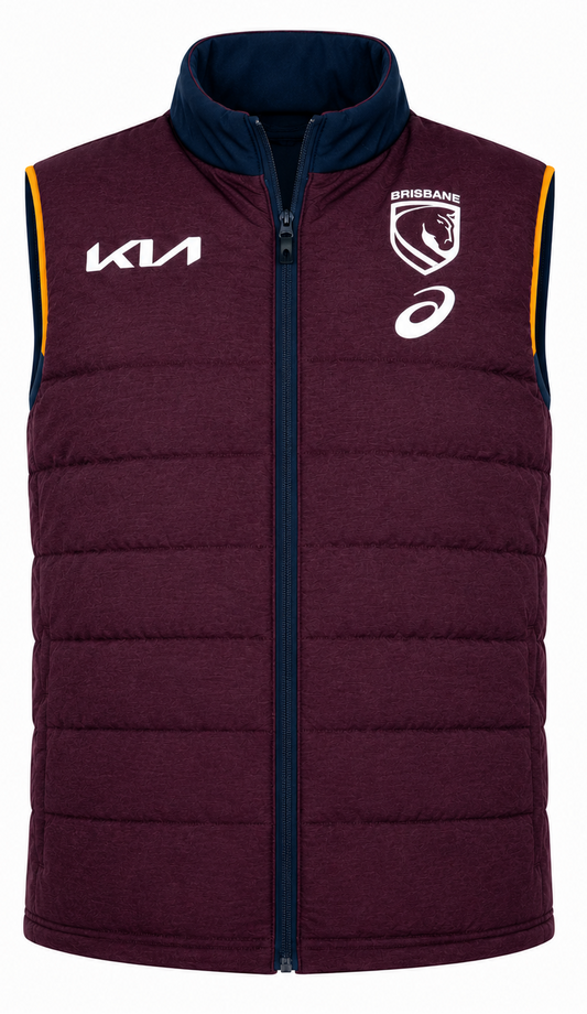 Brisbane Broncos 2026 NRL Mens Puffer Vest