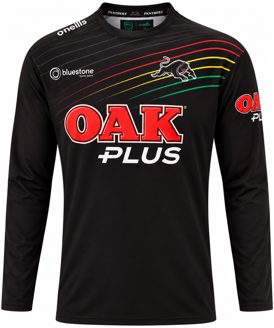 Penrith Panthers NRL Mens Black Long Sleeve Training Shirt