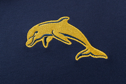 Dolphins 2026 NRL Mens Navy Media Polo Shirt