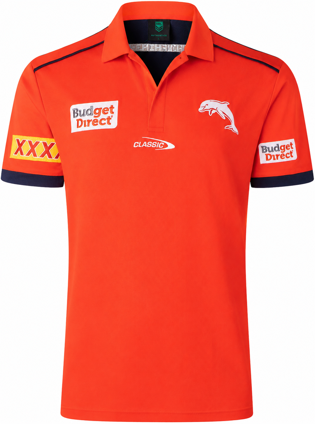 Dolphins 2026 NRL Mens Red Players Polo Shirt