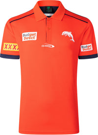 Dolphins 2026 NRL Mens Red Players Polo Shirt