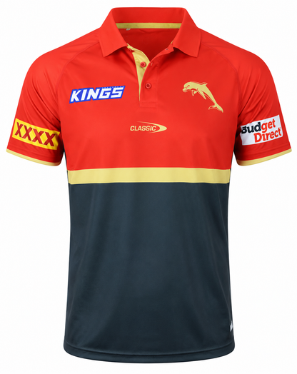 Redcliffe Dolphins NRL Mens Media Polo Shirt