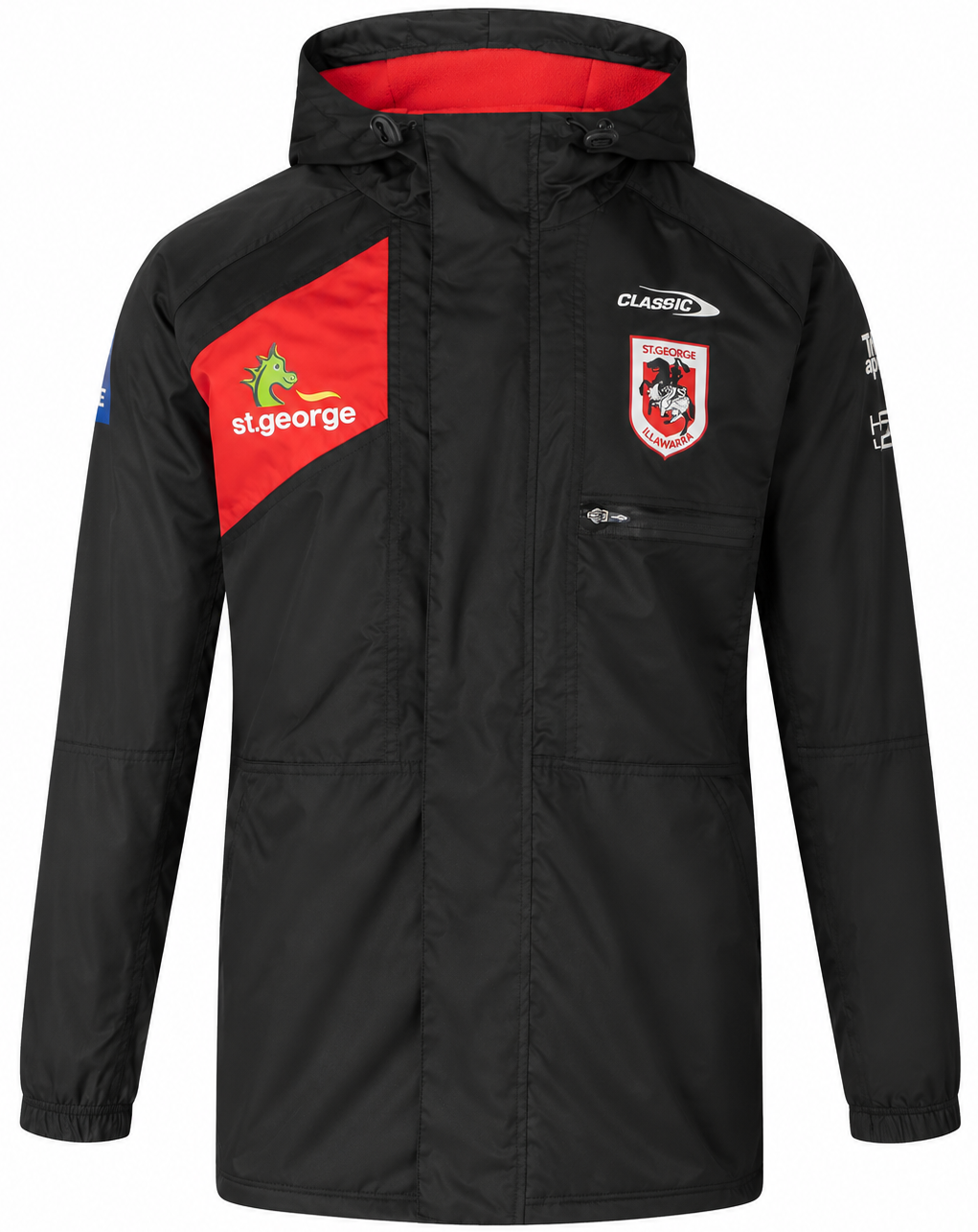 St George Dragons NRL Mens Wet Weather Jacket - FLEECE INNER LINING!!!