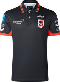 St George Dragons 2026 NRL Mens Black Team Polo Shirt