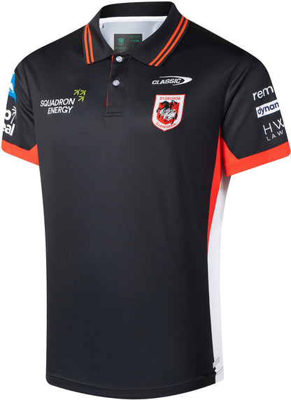 St George Dragons 2026 NRL Mens Black Team Polo Shirt