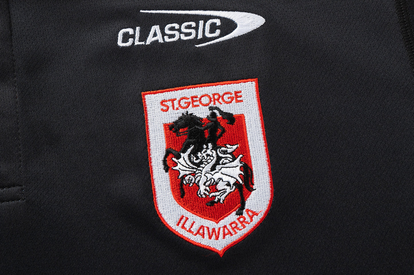 St George Dragons 2026 NRL Mens Black Team Polo Shirt