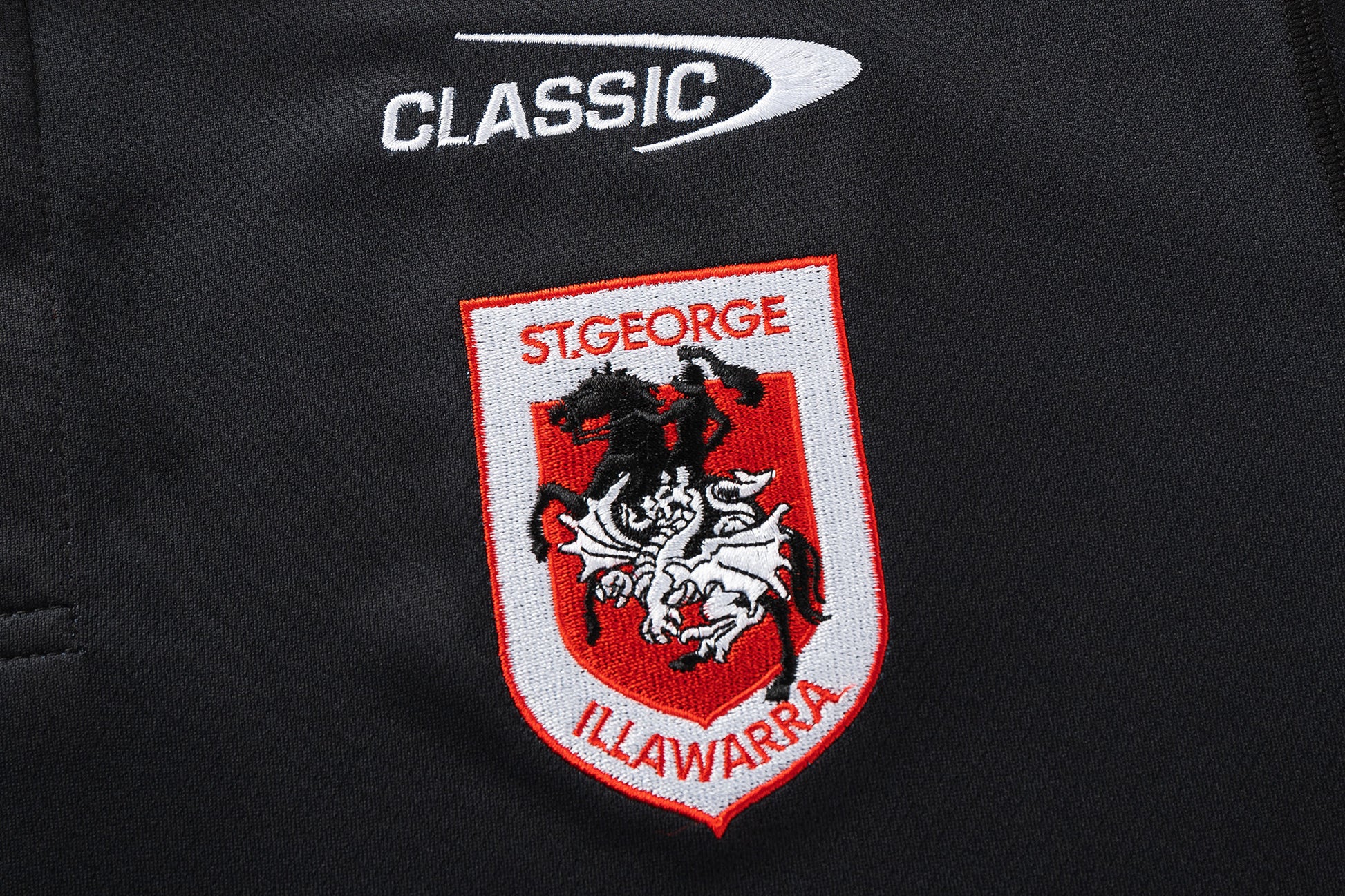 St George Dragons 2026 NRL Mens Black Team Polo Shirt
