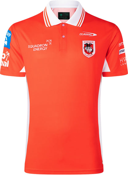 St George Dragons 2026 NRL Mens Red Media Polo Shirt