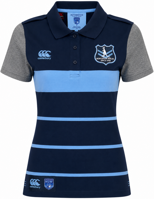 NSW Blues State of Origin Ladies Vintage Polo Shirt - size 8
