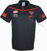 Essendon Bombers AFL Black Media Polo Shirt Mens & Ladies