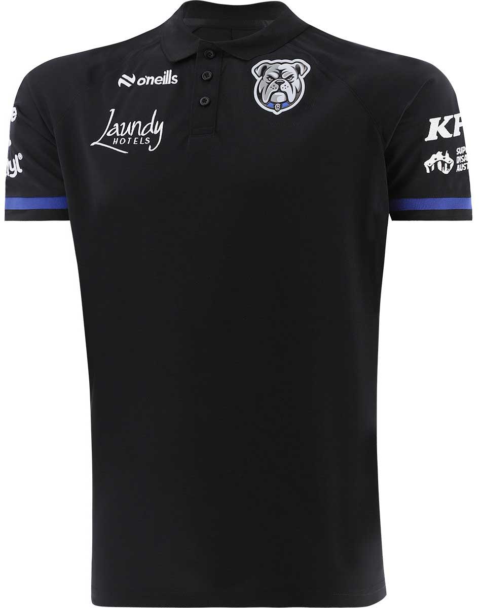 Canterbury Bulldogs 2026 NRL Mens Black Media Polo Shirt