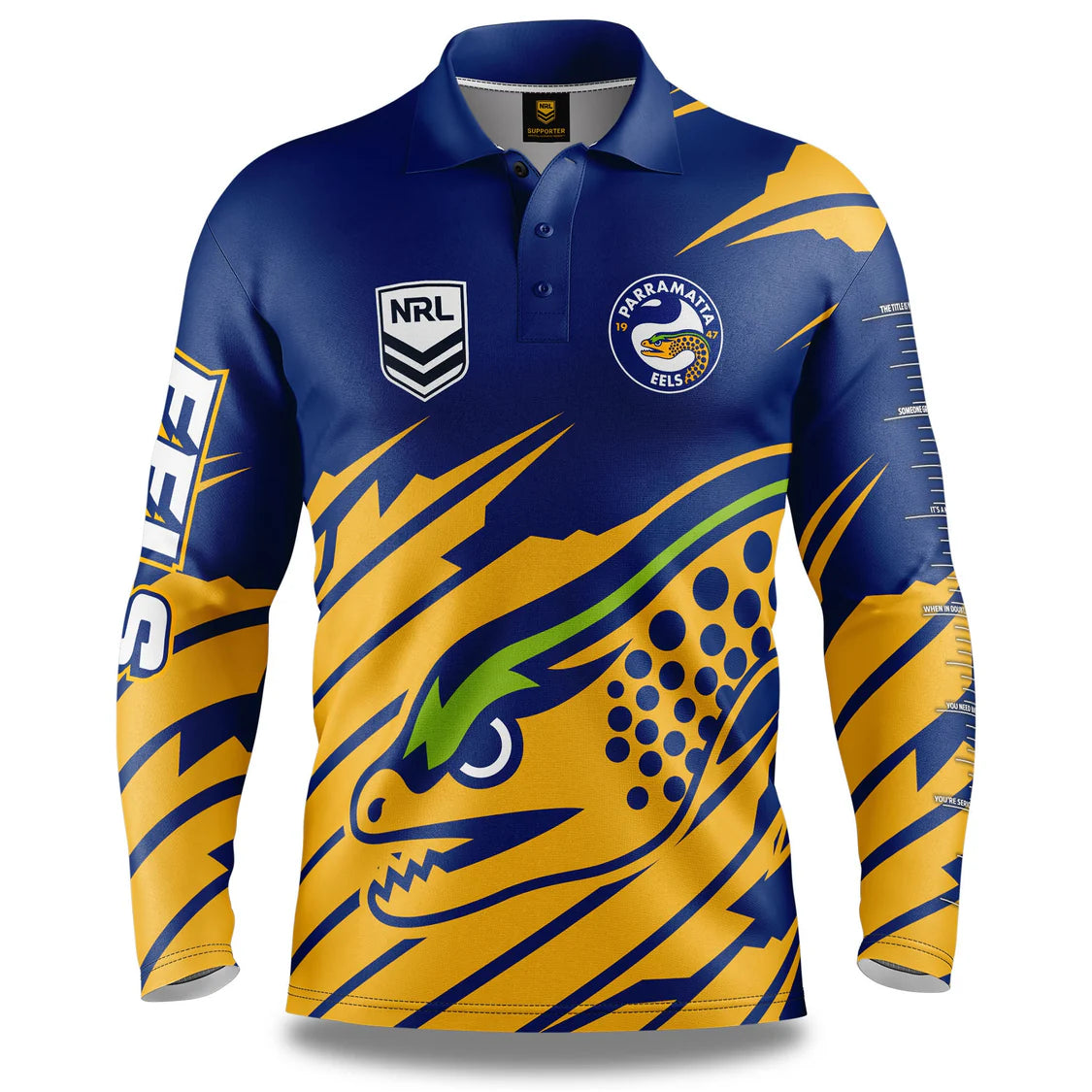 Parramatta Eels NRL Mens Ignition Fishing Shirt