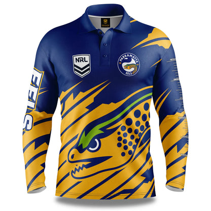 Parramatta Eels NRL Mens Ignition Fishing Shirt